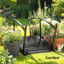 Outsunny 1.2M Metal Garden Bridge with Safety Railings, Outdoor Pond Bridge