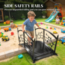 Outsunny 1.2M Metal Garden Bridge with Safety Railings, Outdoor Pond Bridge