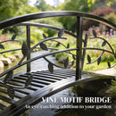 Outsunny 1.2M Metal Garden Bridge with Safety Railings, Outdoor Pond Bridge