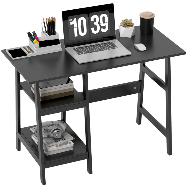 HOMCOM Computer Writing Desk w/ Shelf PC Workstation for Home Office