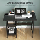 HOMCOM Computer Writing Desk w/ Shelf PC Workstation for Home Office