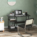 HOMCOM Computer Writing Desk w/ Shelf PC Workstation for Home Office