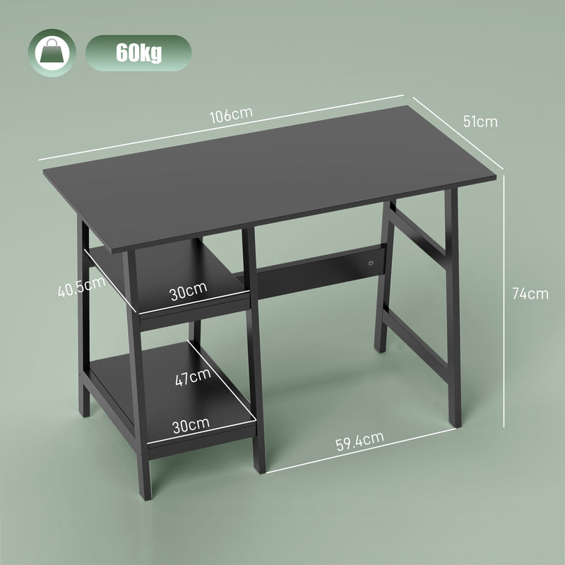 HOMCOM Computer Writing Desk w/ Shelf PC Workstation for Home Office