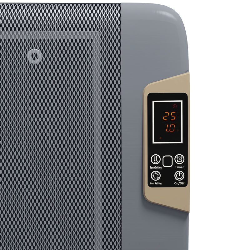 HOMCOM Mica Electric Space Heater, Portable Heater, 2 Heat Settings, White/Grey