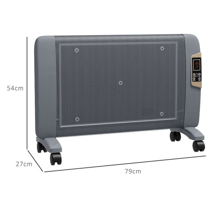 HOMCOM Mica Electric Space Heater, Portable Heater, 2 Heat Settings, White/Grey