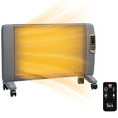 HOMCOM Mica Electric Space Heater, Portable Heater, 2 Heat Settings, White/Grey