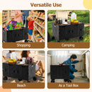 Collapsible Wagon Cart Foldable Utility Cart With Telescoping Handle-Black