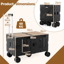 Collapsible Wagon Cart Foldable Utility Cart With Telescoping Handle-Black