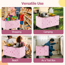 Collapsible Wagon Cart Foldable Utility Cart With Telescoping Handle-Pink