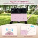 Collapsible Wagon Cart Foldable Utility Cart With Telescoping Handle-Pink
