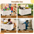 Collapsible Wagon Cart Foldable Utility Cart With Telescoping Handle-White
