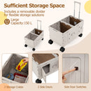 Collapsible Wagon Cart Foldable Utility Cart With Telescoping Handle-White