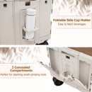 Collapsible Wagon Cart Foldable Utility Cart With Telescoping Handle-White