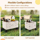 Collapsible Wagon Cart Foldable Utility Cart With Telescoping Handle-White