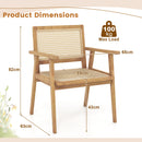 Comfortable Wood Dining Chair with Curved Backrest for Backyard Porch Balcony Set of 2