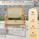 Comfortable Wood Dining Chair with Curved Backrest for Backyard Porch Balcony Set of 2