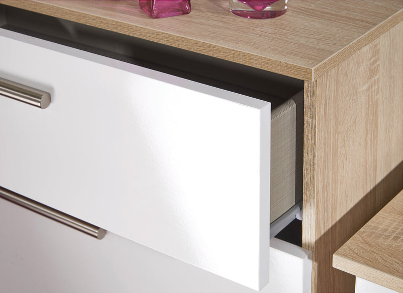 Copenhagen Ready Assembled Dressing Table  - White Matt & Oak