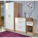 Copenhagen Ready Assembled Wardrobe with 2 Doors  - White Matt & Oak