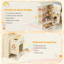 Corner Kitchen Playset with Large Fridge for Toddlers 3+ Years Old-Beige