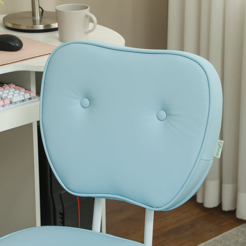 Vinsetto Vanity Task Chair With Adjustable Height, Armless - Cream/Blue