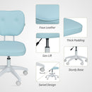 Vinsetto Vanity Task Chair With Adjustable Height, Armless - Cream/Blue