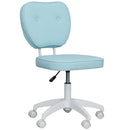 Vinsetto Vanity Task Chair With Adjustable Height, Armless - Cream/Blue