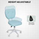 Vinsetto Vanity Task Chair With Adjustable Height, Armless - Cream/Blue