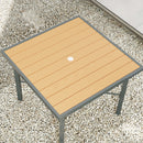 Outsunny 90cm Square Outdoor Patio Garden Dining Table With Umbrella Hole