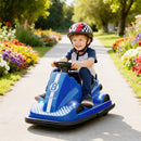 AIYAPLAY Electric Kids Bumper Car With 360 Degree Rotation Spin, Blue