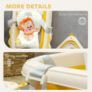 AIYAPLAY Foldable Baby Bath Tub Set With Bath Cushion, Wash Basin, Yellow