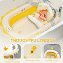 AIYAPLAY Foldable Baby Bath Tub Set With Bath Cushion, Wash Basin, Yellow