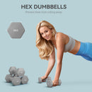 SPORTNOW Set of 2 Hexagonal Dumbbells Weights Pair, 2 x 6kg, Grey