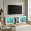 HOMCOM 160cm TV Unit W/ LED Lights For 70in TV Modern TV Stand Cabinet