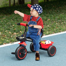 AIYAPLAY Kids Red Trike For 2 To 5 Years With Adjustable Seat, Baskets