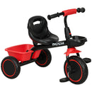AIYAPLAY Kids Red Trike For 2 To 5 Years With Adjustable Seat, Baskets
