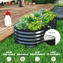 Outsunny Set of 2 Raised Beds for Garden with Metal Plant Stakes, Dark Grey