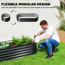 Outsunny Set of 2 Raised Beds for Garden with Metal Plant Stakes, Dark Grey