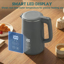 HOMCOM 1.7L Fast Boil 3000W Electric Kettle With LED Display, Grey