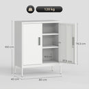 HOMCOM Metal Storage Cabinet with Lock for Home Office, Garage, Study, White