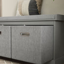 HOMCOM Shoe Bench with Seat, Shoe Storage Bench with Fabric Drawers, Grey