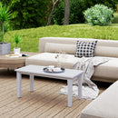 Outsunny HDPE Rectangle Garden Coffee Table, Slatted Outdoor Table, White