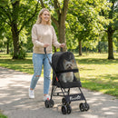 PawHut Foldable Dog Stroller with Mesh Windows for Mini Dogs, Black