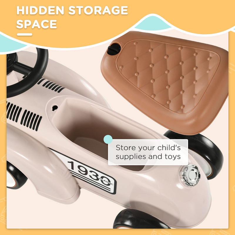 AIYAPLAY Foot to Floor Slider with Steering Wheel, for Ages 12-36 Months - Cream