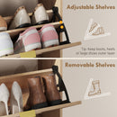 HOMCOM Narrow Shoe Cabinet with 2 Flip Drawers, Modern Shoe Storage Cabinet