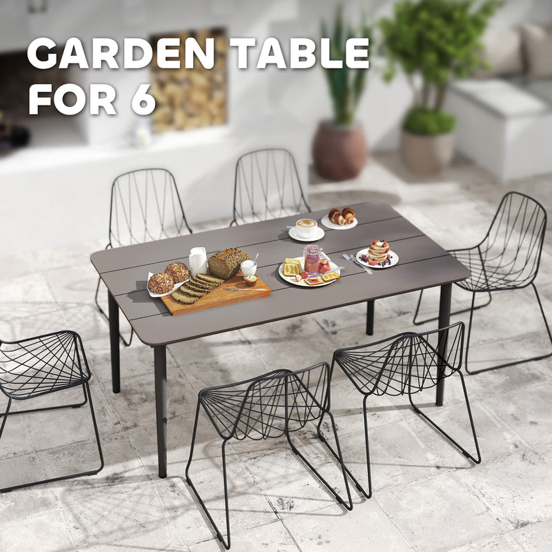 Outsunny Garden Table with Rust Resistant Metal Frame