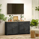HOMCOM Sideboard, Kitchen Storage Cabinet w/ Adjustable Shelf, Drawer, Black