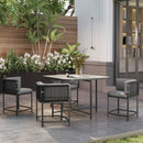 Outsunny 4 Seater Rattan Dining Set with Cushions, Charcoal Grey