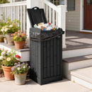 Outsunny 110 L Outdoor Bin with Dual Lid, Ashtray, Drip Tray, Black