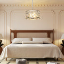 HOMCOM Flush Mount Ceiling Light, 3-Light Crystal Chandelier For Living Room
