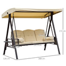 Outsunny Swing Seat 3 Seater - Beige